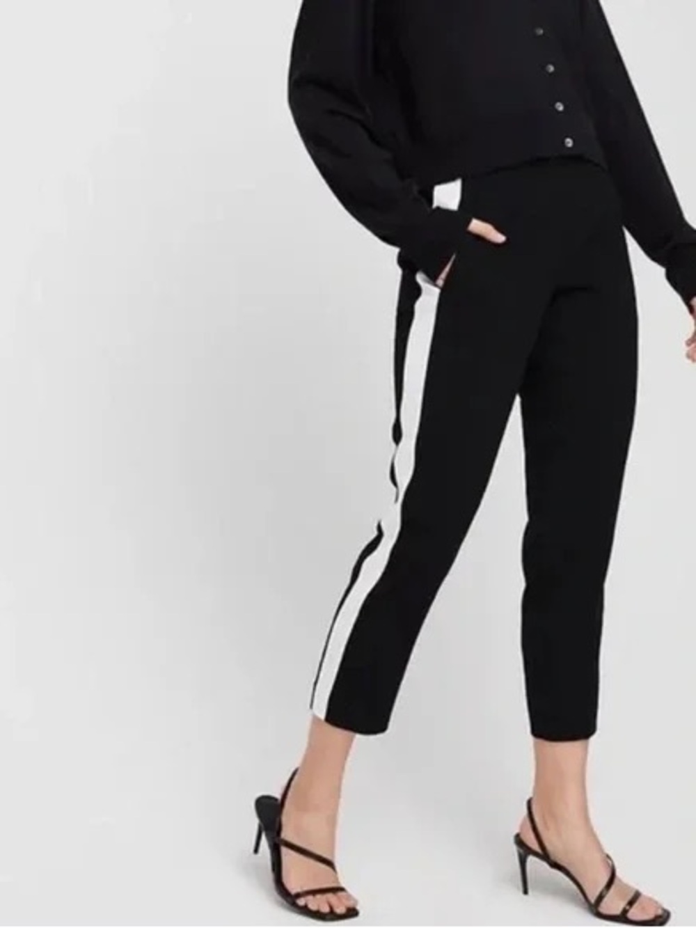 Babaton Conan Black Pants with White Side Stripe